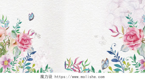 纹理背景38妇女节浅紫色女神节花朵彩绘节日促销海报背景